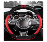 Volantes Protector cuerofibra Carbono Forma D para Volante Coche, 38cm, para Suzuki para Swift 2017-2022, Sport Funda Volante(Rojo)