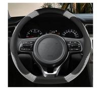 Volantes Protector para Volante Coche 38cm 15 "de Cuero para Kia para Rio 2 3 4 X Line para Kombi para Sedan K2 K3 K4 K5 KX1 KX3 KX5 Funda Volante(White D)