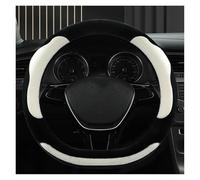 Volantes Protector para Volante Coche Forma D Felpa Invierno para VW para Jetta 6 2017-2021 para Santana 2016-2021 Funda Volante(Black)