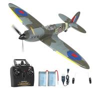 volantexrc Avión RC, Avión de Combate Spitfire V2 con Radio Control de 4 Canales RTF, con Alerones, Giroscopio, Acrobacias y 3 Modos para Vuelo Fácil, Aeronave para Hobby para Principiantes y Adultos