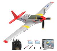 volantexrc Avión RC de 4 Canales P51D Mustang Juguete de Caza de avión teledirigido, Estabilizador giroscópico de 6 Ejes de 2,4 GHz Avión de Planeador RTF, fácil de pilotar para Adultos Principiantes