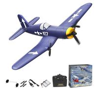 volantexrc F4U Corsair 3 Canales Avión Controlado por Radio RTF con 2 Baterías 3CH RC Plane RTF RC Juguete Planeador para Principiantes, Niños, Adultos