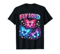 Volar Fuerte Sublime Alas De Mariposa Letras Coloridas Poptimismo Camiseta