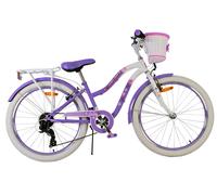 Volare Lovely Bicicleta de Niños para Niñas - 24 Pulgadas en Púrpura Con 7