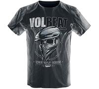 Volbeat Bandana Skull Hombre Camiseta Gris Claro/Negro M 100% algodón Regular