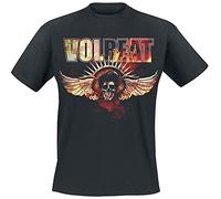 Volbeat Burning Skullwing Hombre Camiseta Negro XXL 100% algodón Vorne Bedruckt Regular