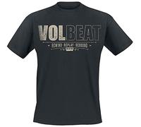 Volbeat Distressed Logo Hombre Camiseta Negro 100% algodón Regular