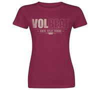 Volbeat Distressed Logo Mujer Camiseta Rojo 100% algodón Regular
