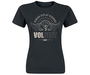 Volbeat Skullwing - Rewind, Replay, Rebound Mujer Camiseta Negro 100% algodón Regular