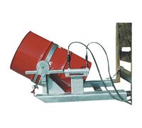 Volcador de bidones eurokraft pro, proceso de vuelco mediante sistema hidráulico