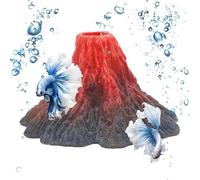 Volcán de Acuario - Escultura Realista de burbujeador 17x16 cm ｜ Volcán Decoración de Acuario Decoraciones de peceras Mini pecera para decoración