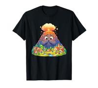 Volcán nervioso Kawaii en erupción sobre Fantasy Village Camiseta