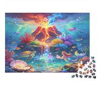 Volcán Océano Mundo Submarino Puzzle de 1000 Piezas Puzzle para Adultos Set de Puzzle 1000 Piezas Relajante Puzzle para Toda la Familia 70x50cm/1000pcs