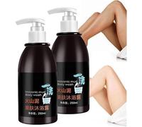 Volcanic Mud Loción corporal blanqueadora de la piel, limpieza profunda, blanqueamiento rápido, hidratante, reafirmante, 3 en 1 eficaz jabón corporal de barro volcánico