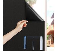 Volcanics Película opaca para ventana con herramientas de instalación, privacidad esmerilada, bloqueo solar negro, oscurecimiento de habitación, tinte de ventana para el hogar, adherencia estática