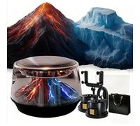 Volcano and Glacier Car Air Freshener, Volcano Glacier Small Portable Diffuser, Negative Ion Purification, with Dual-Color Ambience, Solar-Powered For Cars & Office (1 PCS)