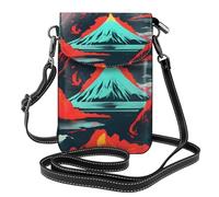 Volcano Bloom - Bolso bandolera de cuero para teléfono móvil, ajustable, con cuerda para el hombro, para mujer