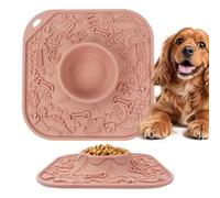 Volcano Dog Licking Mat, Silicone Treat Dispenser, 8.07x8.07x1.3 Inches Pet Feeding Mat with Suction Base, Sturdy Puppy Cat Toy Textured Layer, Enrichment Mats with Fun Design, Training Tool for Home