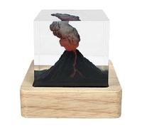 Volcano Night Lamp, Resin Cube Light, Usb Table Nightlight, Decorative Mood Lighting Bedroom Kids Room Living Room Bathroom Study Rooms Ambient Home Decor Sleep Relaxation Use 1.97x1.97x1.97 Inches