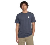 Volcom Blaquedout SS tee - Camiseta para Hombre, Color Azul Marino Jaspeado, Talla Grande, Color Azul Marino Jaspeado., L