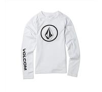 Volcom Boys' Lido Solid Lycra Long Sleeve Rashguard 50+ UV Protection, White, X-Large