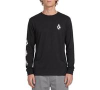 Volcom Camiseta de Manga Larga Iconic Deadly Stones para Hombre, Negro - Nuevo, Large