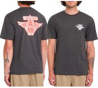 Volcom - Camisetas - Free Wheel Hth SS Tee Heather Black - Talla L - Negro Negro L