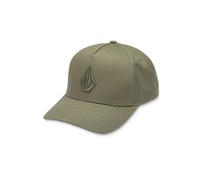 Volcom Gorro ajustable de piedra en relieve, verde oliva, Talla única
