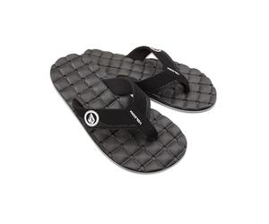 Volcom Men's Recliner Sandal Flip Flop, Black White-New, 8