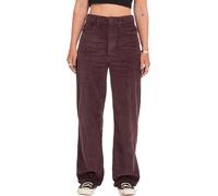 Volcom - Pantalones Mujer - Weellow II Corduroy Pant W Raisin para Mujer de Algodón - Talla 29 US - Burdeos Burdeos 29 US