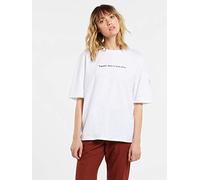 Volcom Schnips FA SS Camiseta de Manga Corta, Mujer, White, XS
