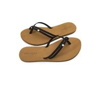Volcom Thrills Sandal - Recliner Comfort Foam Footbed, Braided Synthetic Leather Straps, Chanclas Mujer, Color Negro, 40.5 EU