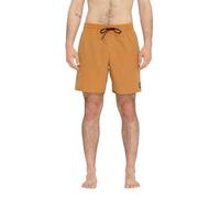 Volcom Traje de baño de Surf con Cintura elástica de 17 Pulgadas Pantalones Cortos, Marrón Jengibre, S para Hombre