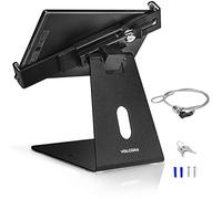 Volcora Tablet iPad Halterung mit Anti-Diebstahl-Schloss - Schwarz 10-13 Zoll Tablets Ständer Halterung, schwenkbar, drehbar, sichere Klemme für POS Register, Checkout Kiosk, Display Tisch und Kasse