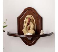 VOLDAX Altar Buda Mesa de Ofrendas, Soporte de Plegaria para Estatuas Guan Gong Guanyin, Soporte for Budistas/Casa de Té/Espiritual Espacio(Brown B,38cm/15in)