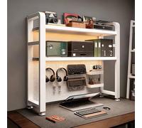 VOLDAX Estantería de Escritorio Organizador de Escritorio con Tablero Perforado, para la Oficina Casa Estudio Dormitorio(White,95 * 97cm/37.4 * 38in)