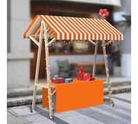 VOLDAX Genérico Puesto de Mercado Agrícola al Aire Libre, Quiosco Plegable con Mantel Y Toldo for Ferias De Artesanías Mercados Callejeros(Orange 2,150cm/59in)
