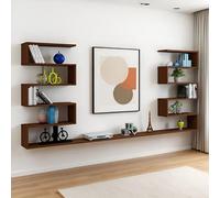 VOLDAX Juego de Pared para TV con Vitrina Armario de TV con Práctico Almacenamiento, Repisa Moderna para Sala o Dormitorio(Brown,220cm/86.6in)