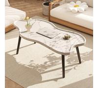 VOLDAX Mesa Baja Multifuncional Mesa De Centro Pequeña Y Moderna En Forma De Nube, para Salón Sala de Estar Balcón(White,80 * 60 * 48cm/31.5 * 23.6 * 18.9in)