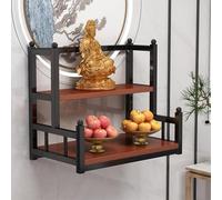 VOLDAX Mesa de Altar de meditación, Mesa de Oración y Meditación, Mesa Feng Shui para Oración y Meditación, Soporte de Plegaria para Estatuas Guan Gong Guanyin(Black B,50cm/19.7in)