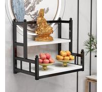 VOLDAX Mesa de Altar de meditación, Mesa de Oración y Meditación, Mesa Feng Shui para Oración y Meditación, Soporte de Plegaria para Estatuas Guan Gong Guanyin(Black C,40cm/15.7in)
