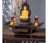 VOLDAX Mesa De Altar Mesa De Ofrenda con Cajón, Altares de Oración Personales Chinos, Soporte de Plegaria para Estatuas Guan Gong Guanyin(40 * 25 * 10.5cm/15.7 * 9.8 * 4.1in)