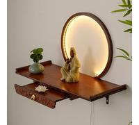VOLDAX Mesa de Altar para Meditación, Mesa De Meditación De Altar, Altar Espiritual de Bambú, para Sala de Estar, Oficina y Dormitorio(Brown A,50cm/19.7in)
