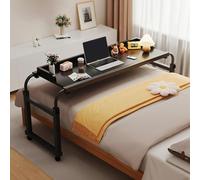 VOLDAX Mesa de Cama Escritorio Elevable de Pie Móvil, Mesa de Centro Versátil Altura y Longitud Ajustables, Escritorio King Queen para Cama y Sofá(Black-B,120cm/47.2in)