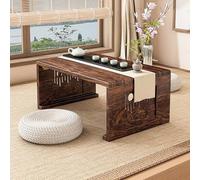 VOLDAX Mesa de Centro Rectangular Rústica de Estilo Rústico Mesa De Tatami Plegable, Fácil De Usar para Sentarse En El Suelo Meditar(Brown,60cm/23.6in)