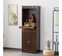 VOLDAX Mesa De Meditación De Altar, Mueble de Pooja con Almacenamiento, Santuario Personal de meditación, Adecuado Templos y Familias(Brown A,172 * 50cm/67.7 * 19.7in)