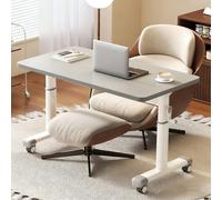 VOLDAX Mesa De Sobrecama con Ruedas con Altura Ajustable, Mesa de Centro Versátil para Oficina Sala de Estar Dormitorio Sofás(Grey,120cm/47.2in)