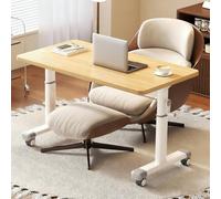 VOLDAX Mesa De Sobrecama con Ruedas con Altura Ajustable, Mesa de Centro Versátil para Oficina Sala de Estar Dormitorio Sofás(Yellow,100cm/39.4in)