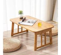 VOLDAX Mesa de Suelo de té Chino de Bambú Mesa de Tatami Plegable portátil Baja, Fácil De Usar para Sentarse En El Suelo Meditar(Yellow B,60 * 40 * 26cm/23.6 * 15.7 * 10.2in)