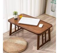 VOLDAX Mesa de Suelo de té Chino de Bambú Mesa de Tatami Plegable portátil Baja, Fácil De Usar para Sentarse En El Suelo Meditar(Brown B,60 * 40 * 26cm/23.6 * 15.7 * 10.2in)